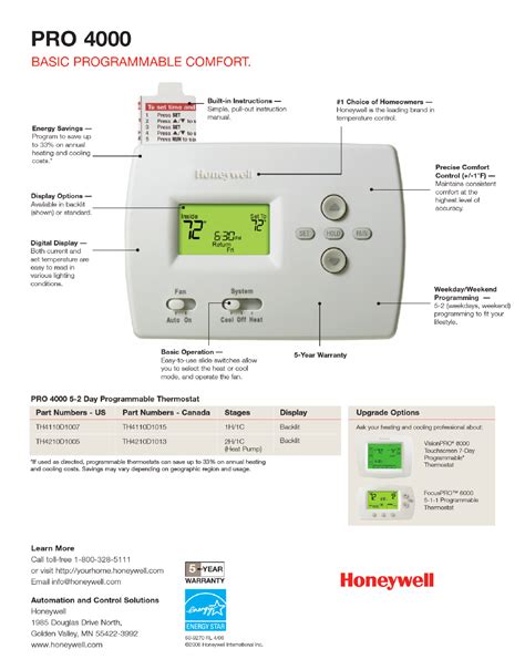 Honeywell 4000 thermostat installation manual. Things To Know About Honeywell 4000 thermostat installation manual. 